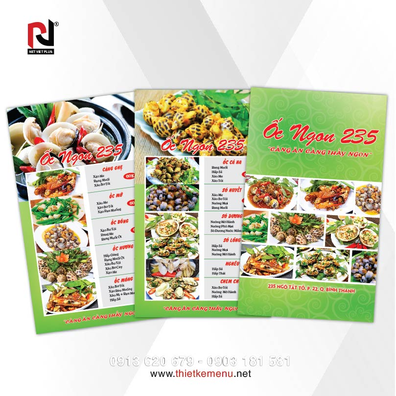 Thiết kế menu thể hiện được phong cách quán ăn